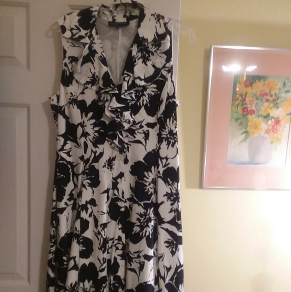 Jones of New York Black & White Dress 14M